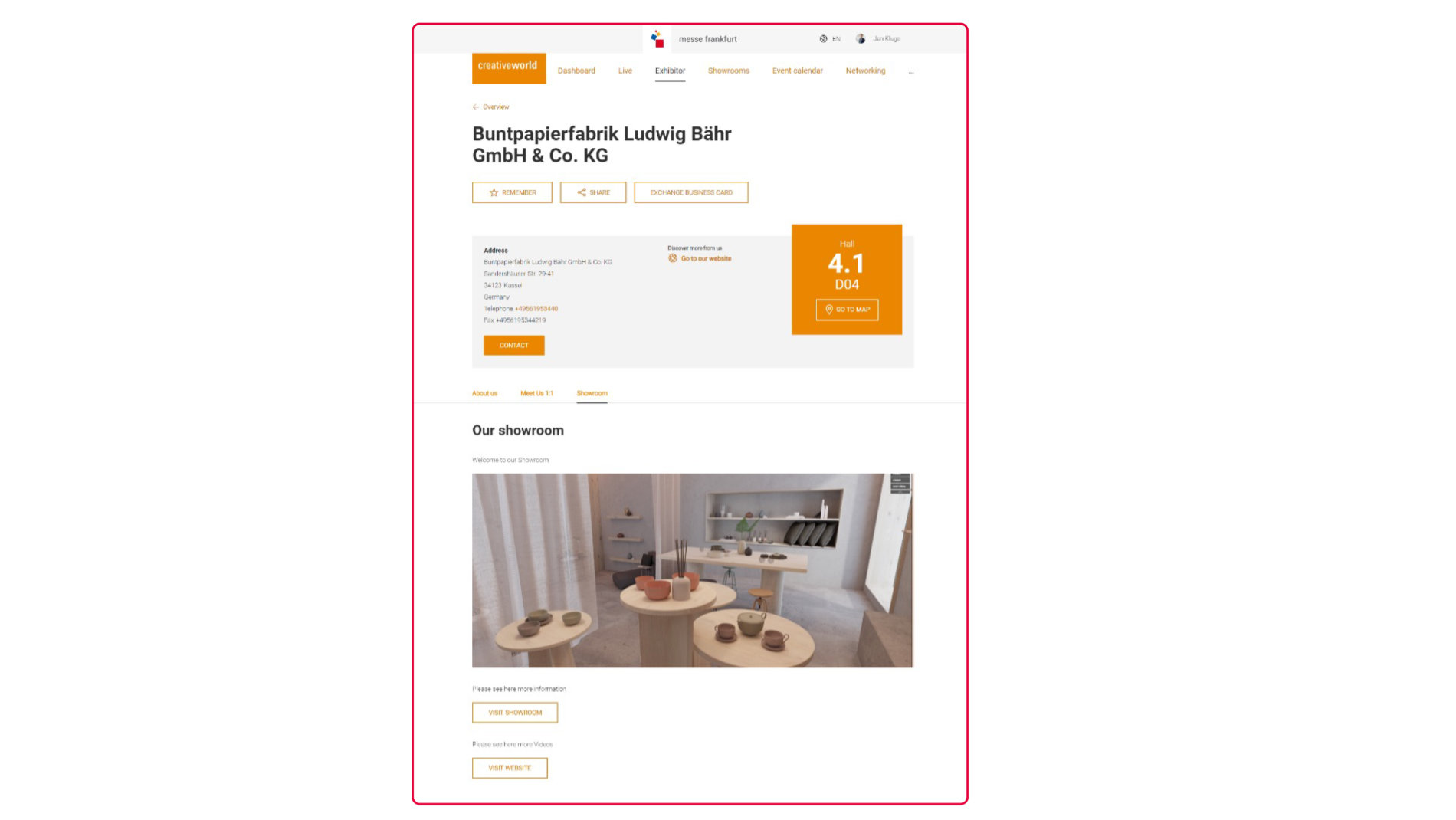 Showroom – your individual shop window on the digital platform Digital Extension