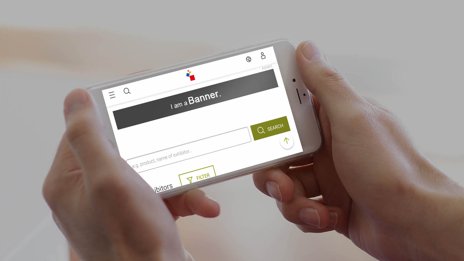 Online banner on a smartphone