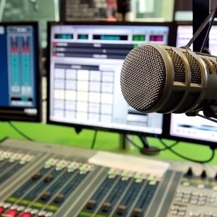 Radiowerbung auf der Messe Frankfurt