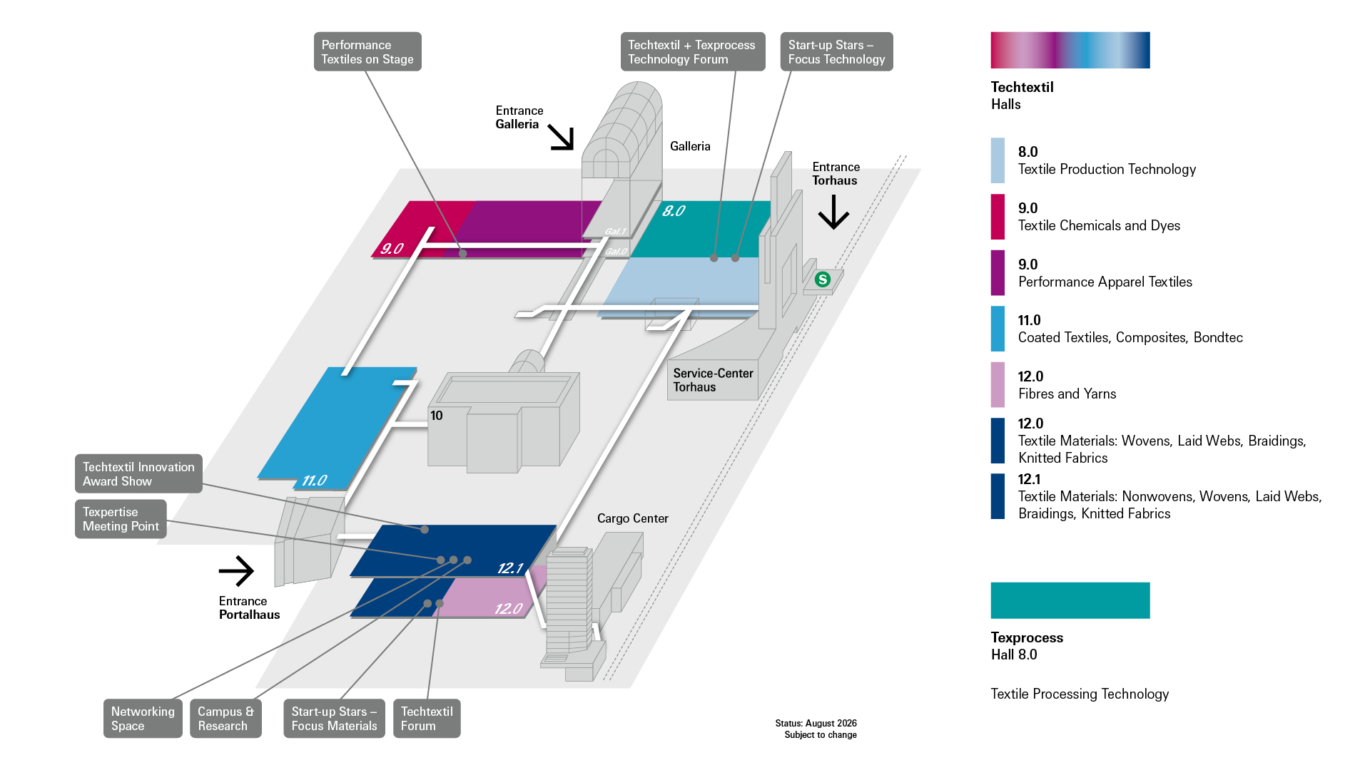 Techtextil and Texprocess Ground Plan 2028